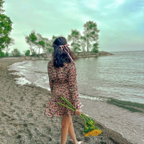 Zara satin printed mini dress - Picture 2 of 3